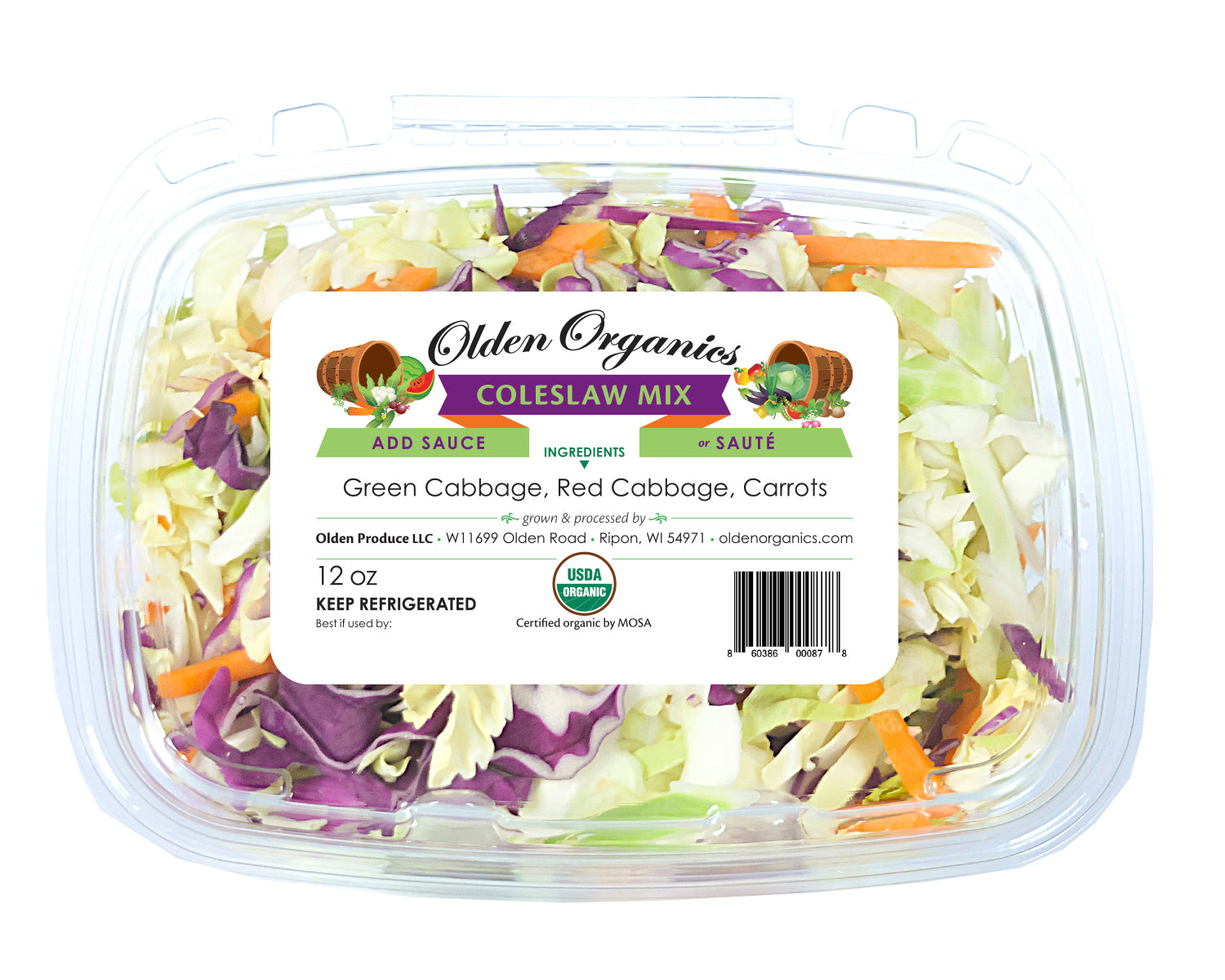 Olden Organics Coleslaw Mix - 12 oz