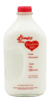 Lamers Whole Milk 1/2 Gal - glass bottle