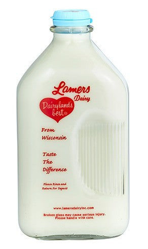 Lamers 2 % milk 1/2 gal- glass bottle