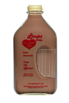 Lamers whole milk Chocolate 1/2 gal- Glass Bottle