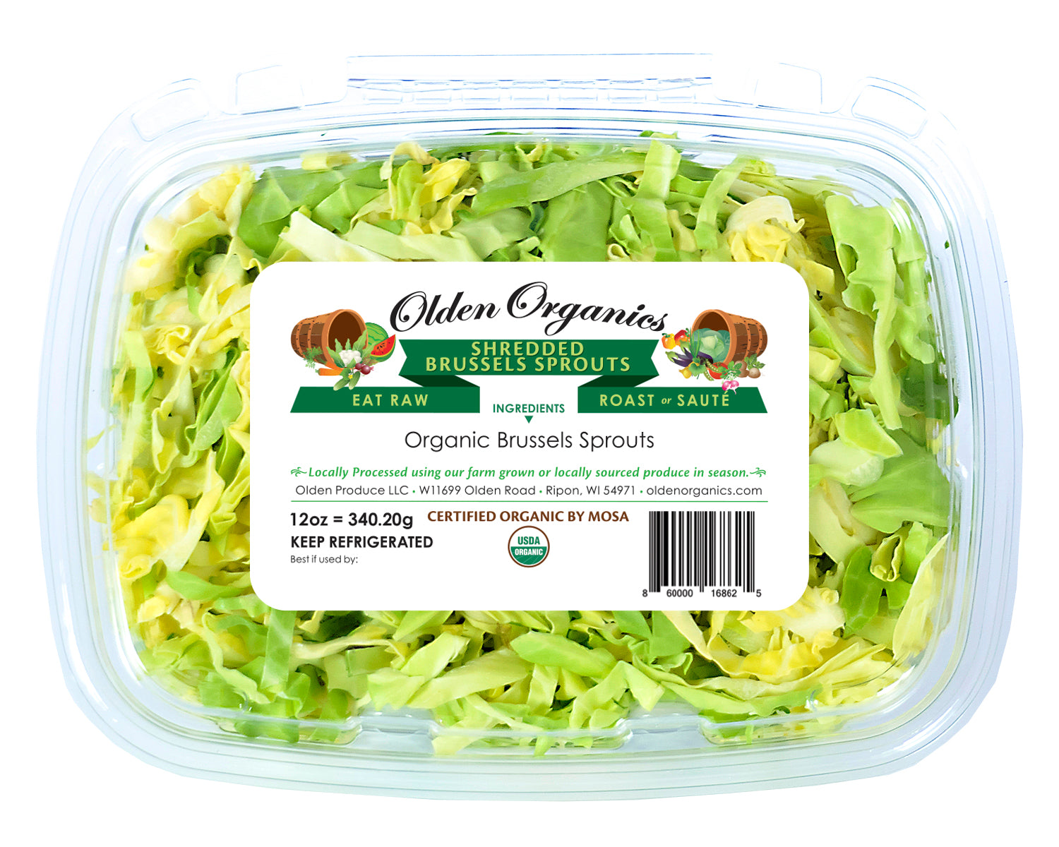 Olden Organics Shredded Brussels Sprouts - 12 oz
