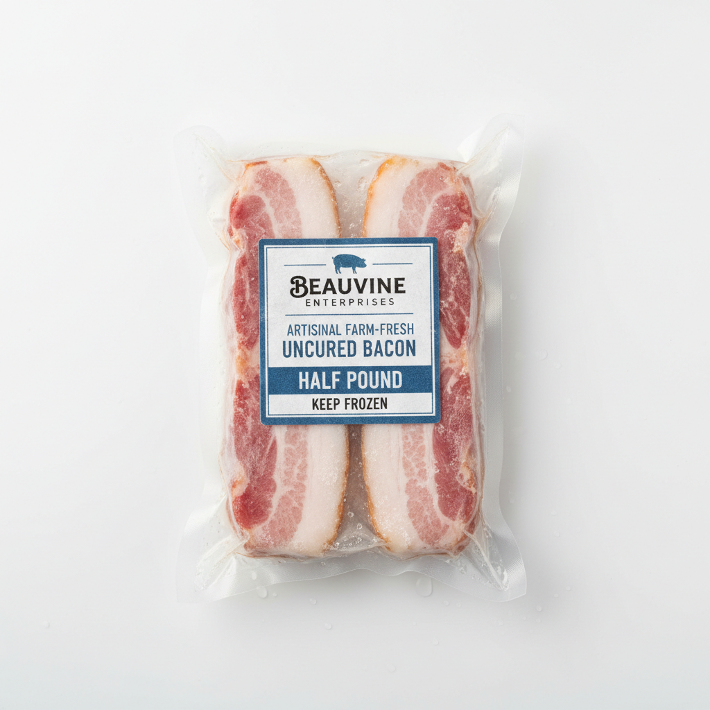 Beauvine Enterprises – Uncured Bacon (½ lb) frozen