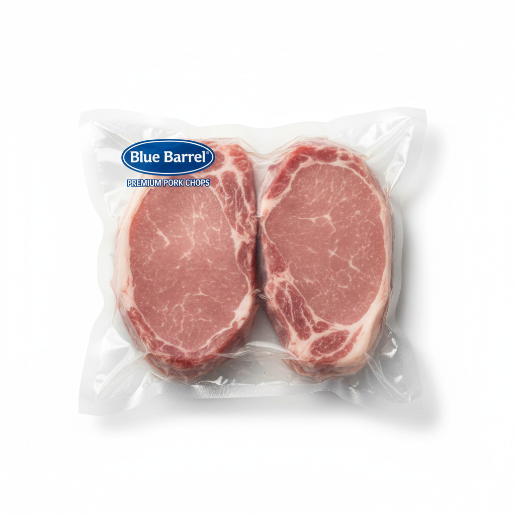 Blue Barrel Pork chops - 2 piece pack frozen 