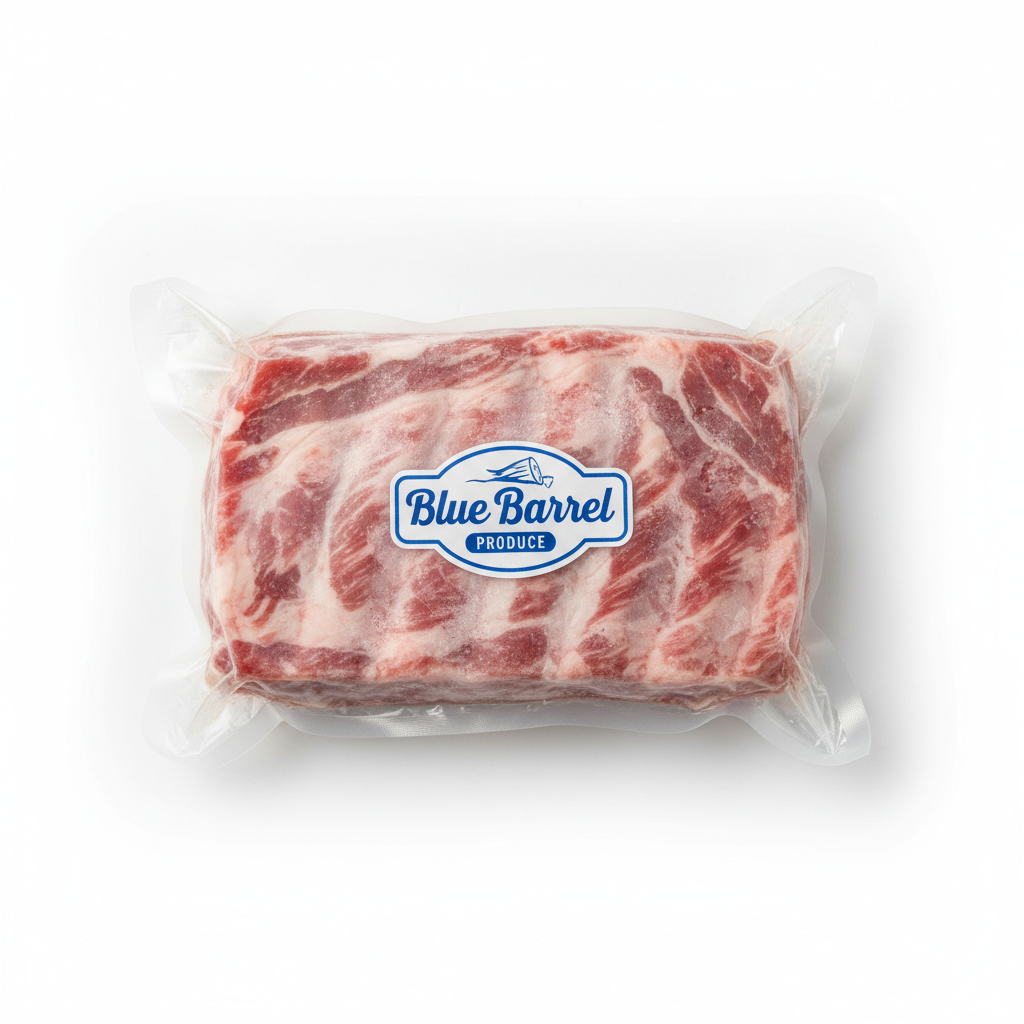 Blue Barrel Produce Pork Ribs 1.5 lbs frozen packaged
